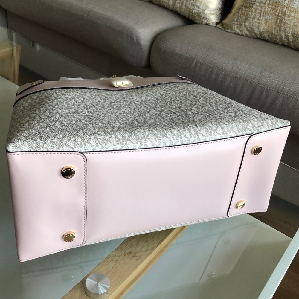 Michael Kors Large Logo Leather Satchel - Picture 7 of 8